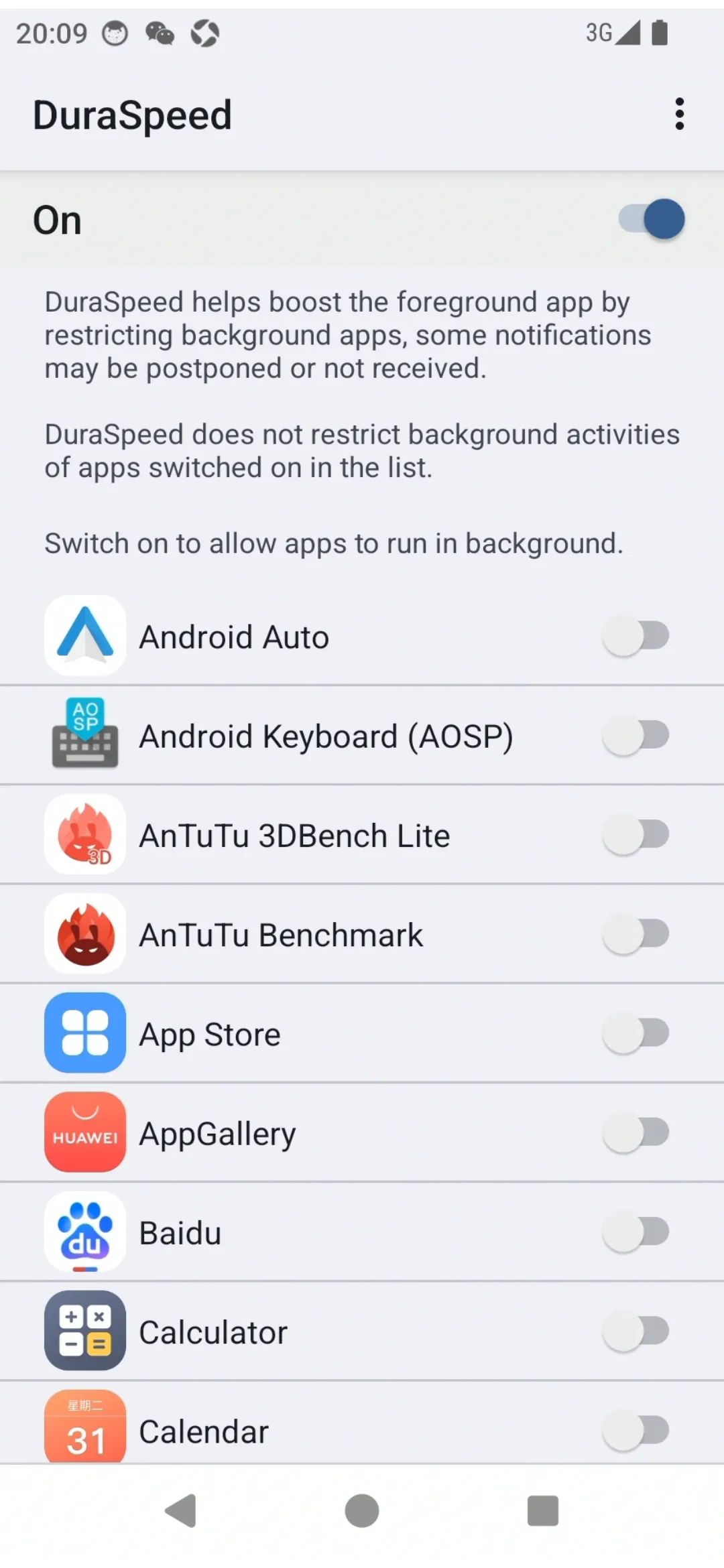 App Optimization Settings
